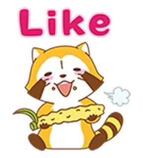 👍 Like procione, carino, animale, like, emoji, kawaii telegram sticker