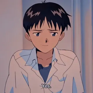 🌟 Shinji Ikari Neon Genesis Evangelion Yes. Anime, Shinji, Evangelion, Ja, Charakter, Manga telegram sticker