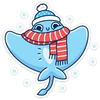 ⛄️ razza, inverno, neve, sciarpa, cappello, carino, cartone animato, animale whatsapp sticker