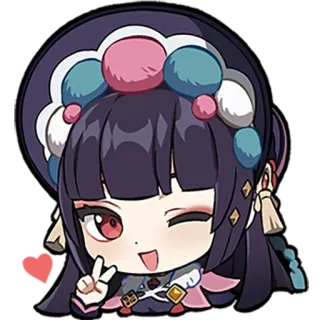 🥰 Yunjin Genshin Impact Anime, Chibi, Video game, Genshin Impact, Yunjin, Personagem, Fofo telegram sticker
