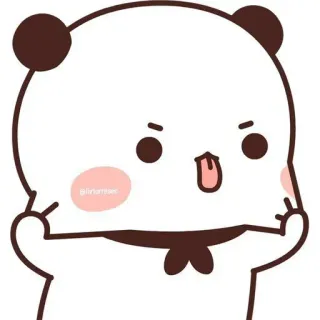 🤍 팬더, 스티커, 만화, 귀여운, 메롱 telegram sticker