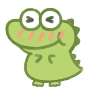 😘 animal, dinosaur, cartoon, kawaii, cute, green, drawing, sticker telegram sticker