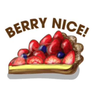 🍓 BERRY NICE! bacca, torta, bacche, dolce, cibo, fetta, carino whatsapp sticker