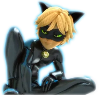 🐱 Cat Noir Miraculous: Tales of Ladybug & Cat Noir chat noir, miraculous ladybug, cartone animato, animato, supereroe telegram sticker