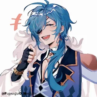 🔲 Kaeya Genshin Impact アニメ, キャラクター, ファンアート, 原神, ガイア telegram sticker