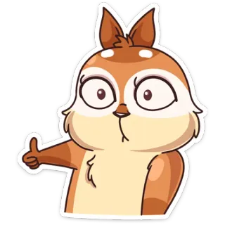 👍 Eichhörnchen, Tier, Cartoon, süß, lustig, Emoji telegram sticker