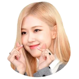 ❤️ Rosé Rosé, K-pop, cantante, corazón con los dedos, Blackpink, celebridad whatsapp sticker