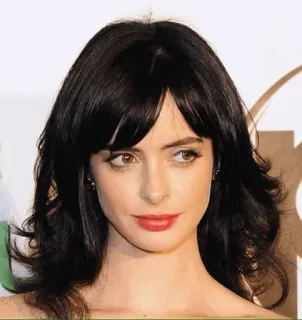 🥀 Krysten Ritter actrice, célébrité, portrait, cheveux noirs, rouge à lèvres rouge telegram sticker