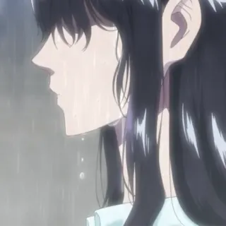 😥 Anime, Triste, Lluvia, Chica, Llorando telegram sticker