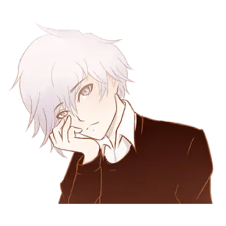 🙈 Аниме, Парень, Манга, Иллюстрация, Грустный, Уставший whatsapp sticker