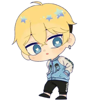 😯 @Hawks Anime, Chibi, Słodkie, Kreskówka, Postać, Naklejka telegram sticker