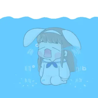 😭 huilen, verdrietig, verdrinken, anime, kawaii, schattig, cartoon telegram sticker