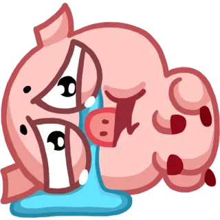 😭 babi, lucu, sedih, menangis, binatang, kartun telegram sticker