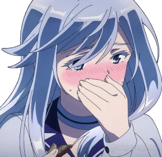 🤭 gadis anime, tersipu, imut, menangis, malu telegram sticker