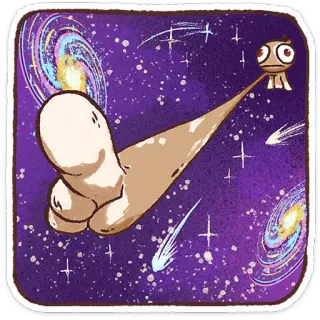 ⭐ finger, galaxy, space, stars, cartoon, middle finger telegram sticker