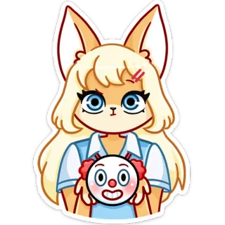 🤡 アニメ, キャラクター, イラスト, かわいい, 狐 whatsapp sticker