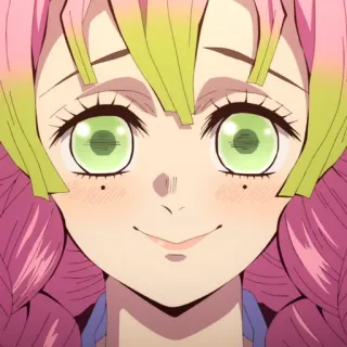 💗 Mitsuri Kanroji Demon Slayer Аниме, Клинок, рассекающий демонов, Мицури Канроджи, Столп любви, Милый, Улыбка, Манга, Персонаж telegram sticker