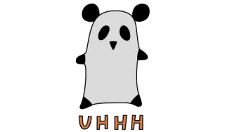 🐼 UHHH fantasma, halloween, ehm, tenebroso, lindo, dibujos animados whatsapp sticker