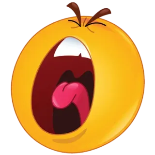 🤬 Emoji, bâillement, ennuyé, fatigué, somnolent, agacé, dessin animé, expression whatsapp sticker