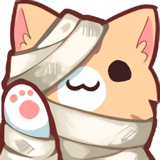 🩹 แมว, มัมมี่, น่ารัก, ฮาโลวีน, สัตว์ telegram sticker