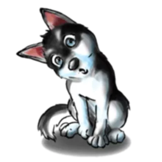 ❓ chó, chó con, động vật, dễ thương, hoạt hình, thú cưng, husky telegram sticker