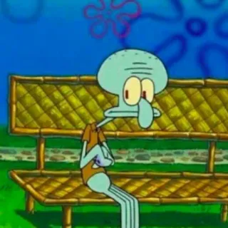 ⚓️ Squidward SpongeBob SquarePants dessin animé, calamar, personnage, télé, Bob l'éponge, tentacules, poulpe telegram sticker