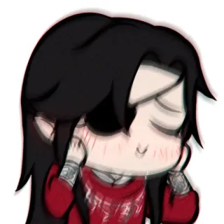 🥰 Чиби, Аниме, Красный, Волосы, Тату whatsapp sticker