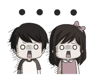 😵 kreskówka, anime, zszokowany, zaskoczony, para, emocja telegram sticker