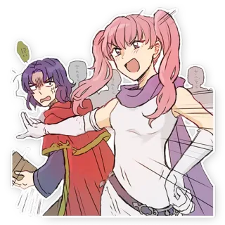 😤 Anime, Postacie, Kreskówka, Ilustracja, Naklejka telegram sticker