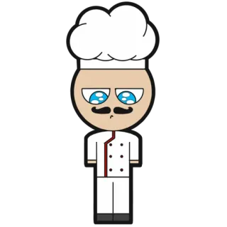 🥺 chef, cuoco, cappello, cartone animato whatsapp sticker