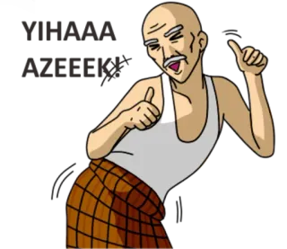 😃 THUMBS Dessin animé, Homme, Pouce levé, Expression, Joyeux telegram sticker