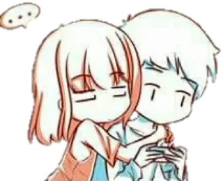👫 cute, couple, love, anime, cartoon whatsapp sticker