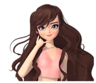 🤙 dessin animé, femme, appelle-moi, fille, cheveux whatsapp sticker