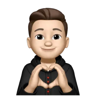 🖤 memoji, avatar, heart, love, gesture telegram sticker