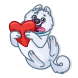 ❤️ 개, 하트, 사랑, 귀여운, 강아지, 동물, 애완 동물 whatsapp sticker