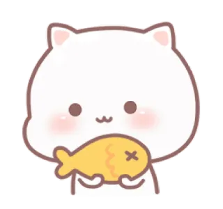 💗 gato, pez, lindo, animal, dibujo animado, pegatina, adorable, kawaii telegram sticker