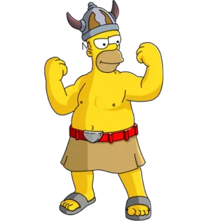 😊 Homer Simpson The Simpsons homer, simpson, viking, kartun, karakter telegram sticker