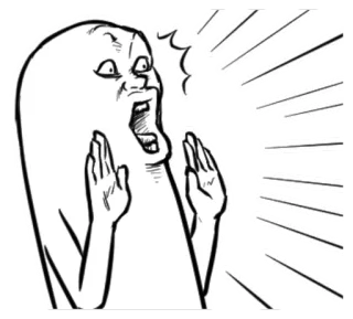 😱 กรีดร้อง, ตกใจ, ประหลาดใจ, การ์ตูน, อารมณ์, มีม telegram sticker