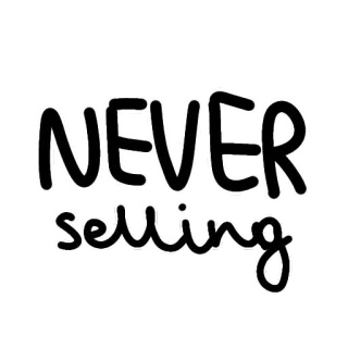 ✊ NEVER selling jamais vendre, vendre, motivation, autocollant, positif, phrase telegram sticker
