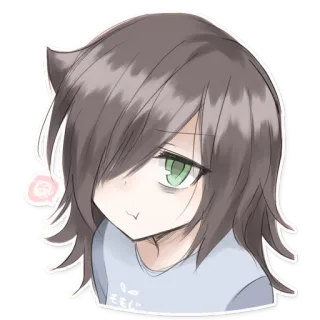 ☺️ Tomoko Kuroki WataMote อนิเมะ, ผู้หญิง, เหนื่อย, มังงะ, Watamote whatsapp sticker