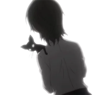 😶 Anime, Gatto, Ombra, Silhouette, Finestra, Scuro, Figura, Personaggio telegram sticker