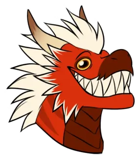 😁 มังกร, การ์ตูน, สัตว์, สัตว์ในตำนาน, สัตว์ประหลาด, แฟนตาซี telegram sticker