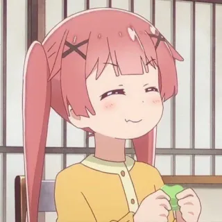 🎐 Anime, chica, linda, pelo rosa, sonriendo telegram sticker
