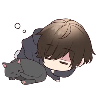😴 Anime, Chat, Sommeil, Chibi, Kawaii, Mignon telegram sticker