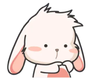 😕 coelho, coelhinho, fofo, animal, desenho animado telegram sticker