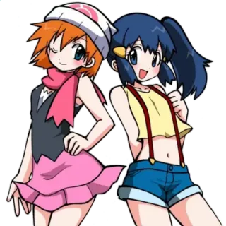 😉 Misty Pokemon покемон, Мисти, Доун, Аниме, Мультфильм telegram sticker