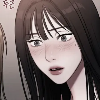 💀 두근 phụ nữ, anime, manga, ửng hồng, chân dung, Hàn Quốc whatsapp sticker