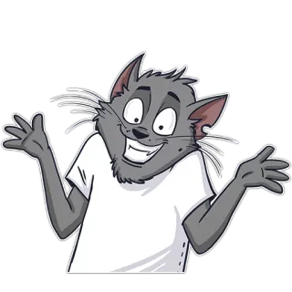 😁 cat, shrugging, unsure, animal, cartoon whatsapp sticker