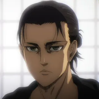 ⚔️ Eren Yeager Attack on Titan Anime, Eren Yeager, Attack on Titan, Personagem, Sério, Retrato telegram sticker