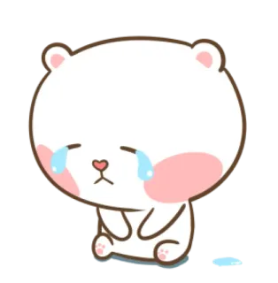 😭 mono, oso, llorando, triste, lágrimas, dibujos animados telegram sticker